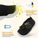 JOINFREE Toddler Barefoot Breathable Kids Sneakers - Lightweight Walking Shoes, Slip On Tennie Shoes Protect Toes for School (Black)