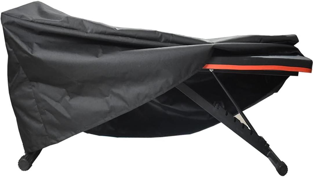 Mini Lustrous Weight Bench Cover, Adjustable Exercise Workout Bench Cover, Waterproof 600D Oxford Fabric for Indoor and Outdoor Use, 50" L x 23" W x 17" HBlack