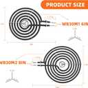 Electric Stove Burner Drip Pans WB31M19(8) WB31M20(6) and Electric Stove Top Burner WB30M1(6") WB30M2(8") Compatible for G-E Hot-point Ken-more General Electric Stove Parts by MIFLUS