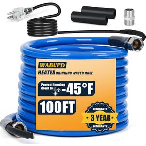 100FT Heated Water Hose for RV,Heated Hose,Anti-freezing Temperature Down to -50F, Great Rv Accessories for Campers, Livestock, Agriculture (100FT)