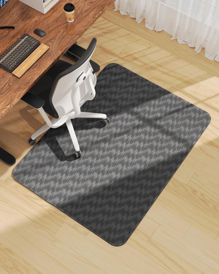 Blvornl Ultra Large Office Chair Mat for Hardwood Floor, Rolling Chair Mat for Hard Wood, Large Anti-Slip Hard Floor Protector, Heavy Duty Computer Desk Rug for Office and Home 47.2"*60" Deep Grey