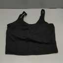 Ecavus Nursing Bras for Breastfeeding Longline Sports Maternity V Neck Buttery Soft Crop Tank Top with Built in Bra (Medium, Black)