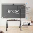 Smart Board Stand for 55-100 Inch Interactive Whiteboard, Holds Up to 265lbs, Height Adjustable Interactive Whiteboard Stand with Lockable Wheels for Office/Classroom/Home