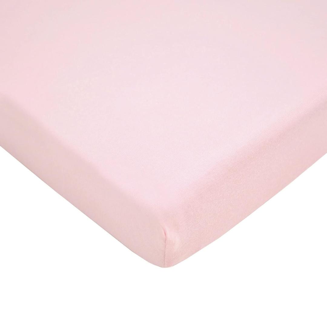 American Baby Company 100% Natural Cotton Fitted Mini Crib Sheet, 38" x 24", Soft & Breathable Portable Crib Sheet Fits Pack N Play Mattresses, Light Pink, Unisex for Boys & Girls