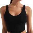 Women's Bustier Corset Crop Tank Tops Sleeveless Trendy Scoop Neck for Women Going Out Tops Summer Sexy High Impact (Black, M)