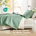 Comfort Spaces Kienna Quilt Set- Double Sided Stitching Design Summer Blanket, Lightweight, Soft, All Season Bedding Layer, Matching Sham, Sage Green, Coverlet King (104"x90") 3 Piece