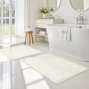 GRANNY SAYS Bathroom Rugs Sets 2 Piece,Soft Bath Mats for Bathroom, Bath Rugs Non Slip Washable, Absorbent Bath Rug for Tub,Shower and Toilet, Bath Mat Set (Cream)