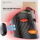 INIA Red Light Therapy Mask for Face, Glow Wireless LED Face Mask Light Therapy with Near-Infrared Red Light (NIR), Rechargeable and Ergonomic Design for Home & Travel (Pink)