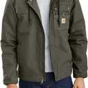 Carhartt Men's Relaxed Fit Washed Duck Sherpa-Lined Utility Jacket (Large Tall)