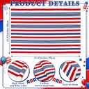 Moucuny 4th of July Outdoor Rug 23.6'' x 35.4'' 250th Anniversary Door Mat Red White Blue Striped Doormat Cotton Woven Patriotic Welcome Mats for Independence Day Porch Entryway Decor