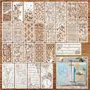 Stencils for Crafts Reusable Texture Branches Background Stencil Vintage Layering Leaf Floral Templates for Painting on Wood Scrapbook Furniture Card Canvas Paper (crafts26)