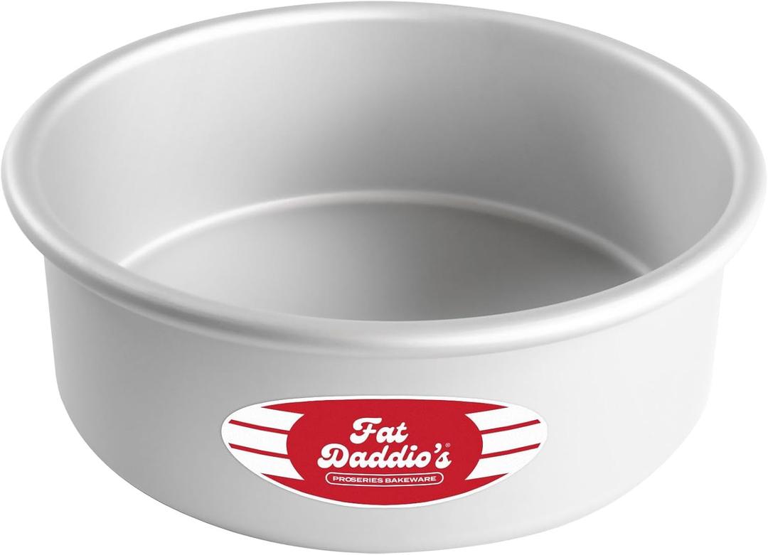 Fat Daddio's PRD-83 Anodized Aluminum Round Cake Pan, 8 x 3 Inch, Silver