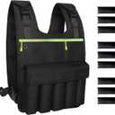 Adjustable Weighted Vest 2-18 LB, Soft and Washable to Keep Clean after Workout, Large Size Weighted Vest for Men and Women with Shoulder Pad, Chest Pocket for Phone and Keys