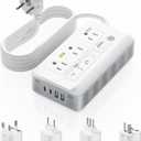 Mapambo 2000W Voltage Converter US to Europe, 7 in 1 Converter for European Travel for Hair Dryer, Kettles, Coffee Makers and etc. 220v to 110v Converter for International Travels (White)