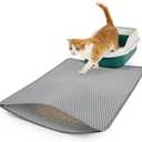 Zyusora cat Litter mat, Large (31" x 23") Gray, Double Layer, Waterproof, Odor-Free, Easy to Clean