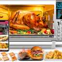 Nuwave Bravo XL Air Fryer Toaster Smart Oven, 12-in-1 Countertop Grill/Griddle Combo, 30-Qt XL Capacity, 50F-500F adjustable in precise 5F increments, Integrated Smart Thermometer, Linear T Technology (silver)