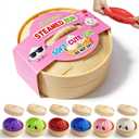 Dumpling Squishy, 3.4 Inch Squishy Dumpling Mystery Box, Colorful Dumpling Stress Balls Fidget Sensory Toy, Easter Basket Stuffers with Food Steamer Stretchy Desk Toys (1 Pack)