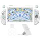 PlayVital Magic Wings Protective Case with Stand for Nintendo Switch 2 | Joycon Silicone Grips, PC Console Hard Shell, 2 Joystick Caps | Cute Animal Accessories Dockable Cover for Switch 2 - White