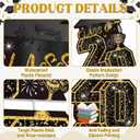 4 Pcs Graduation Yard Signs Class of 2026, Large Black Gold Congrats Grad Sign with Stakes, Grad Yard Signs 2026 for College High School Graduation Decorations Backdrop Outdoor Indoor Decor Supplies