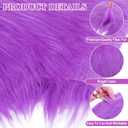 2 x Tatuo 10 x 20 Inch Purple Faux Fur Trim for Hood Shaggy Fur Fabric Faux DIY Craft Garland Fluffy Strip for Winter Slippers Slides Christmas Gnomes Beard Santa Claus Hair Dwarf Cosplay Costume