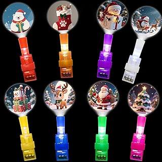 Pinkiwine 72 PCS Christmas LED Finger Projection Lights Christmas Toys for Kids Boys Girls Christmas Stocking Stuffers Party Favors Gifts