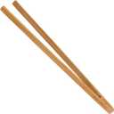 BambooMN - 12" Reusable Bamboo "A" Toast Tongs - Carbonized Brown - 3 Pieces