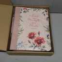 XKDOUS Bible Cover Case for Women, Leather Bible Bags with Study Supplies Large Book Carrying Case Church Book Holder Organizer Mothers Day Christian Gifts for Mom Lady, Pink Rose