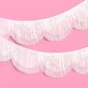 Fetti White Iridescent Scallop Fringe Banner | Bachelorette Party Decorations, Bridal Shower, Birthday Backdrop, Wedding Decor, Holographic Garland
