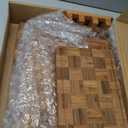 3 Pack Heavy Duty Bamboo Cutting Board Set Non Toxic Wooden Cutting Board for Kitchen Non Slip Solid End Grain Thick Wood Juice Groove Chopping Board Extra Large Butcher Block Best House Warming Gift (Multiple Sizes (Set of 3))