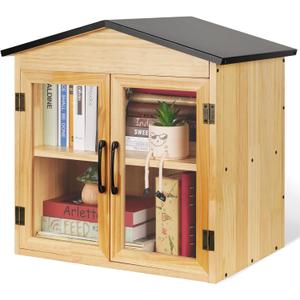 Outdoor Library Box Literature Exchange Box Outdoor Book Storage Little Wood Cabinet for DIY, Neighborhoods Community and Schools Sharing Books, Literature and Newspapers (20x14x21 Inch)