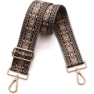 S-Jacorry Purse Strap Replacement Crossbody Wide Shoulder Strap Adjustable Canvas Straps Handbag Strap Replacement Belts (Gold Buckel-928)