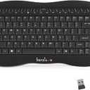 Wireless Keyboard with Trackball, 2.4G Handheld Multimedia Keyboard Built in Trackball, Scroll Wheel & Hotkeys for HTPC, Smart TV, Laptop, Desktop, Compatible with Windows, Mac, Android (Black)