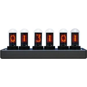 Adventurers IPS Nixie Tube Clock, Creative Electronic DIY Nixie Tube Clock Simulation with 6-Bit IPS LCD Screen,12/24 Hours, RGB Backlit Desktop Decoration,Gifts for Decorating Rooms and Desks