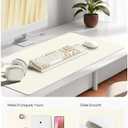 YSAGi Leather Desk Protector, Office Mat, Large Mouse Mat, Non-Slip PU Leather Blotter, Laptop Desk Mat, Waterproof Writing Pad for Office and Home (Cream, 31.5" x 15.8")