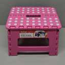 ACSTEP 9 Inch Folding Step Stool - The Lightweight Step Stool is Sturdy and Safe Enough. Opens Easy with One Flip. Great for Kitchen, Bathroom, Bedroom Pink