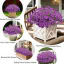 20 Bundles Artificial Flowers for Outdoors, UV Resistant Fake Realistic Flowers with Plastic Plants Spring Decor, Faux Silk Flowers for Outside Window Box Front Porch Planter Decor-Purple