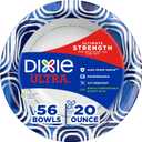 2 x Dixie Ultra, Large Paper Bowls, 20 Oz, 56 Count, Microwave Safe, Compostable, Disposable Bowls Great For Breakfast, Lunch, And Dinner Meals