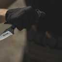 Tactical Everyday Carry Pocket Knife Fixed Blade Knife EDC Hunting for Camping, Hiking, Hunting, Wilderness survival with Nylon Bag (Black handle)