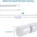 2 Pack Spring Tension Curtain Rods White Ajustable 53-98inchs, 0.86inch Diameter, Extension Spring Tension Rods Suitable for Use in Bathroom Window Screen Curtain Wardrobe (WHITE)