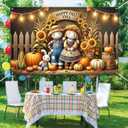 Happy Fall Y'all Backdrop Banner Autumn Thanksgiving Harvest Holiday 71x43 Inchs Fall Scarecrow Sunflower Banner Autumn Thanksgiving Outdoor Indoor Party Decor