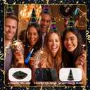 62 Pcs Neon New Year's Eve Party Supplies 2026 Hat Kit for 26 Guest Glow in The Dark Party Supplies Neon Hats, Headbands, Horns, Necklaces for Nye Party Supplies, Happy New Year Eve Neon Decor