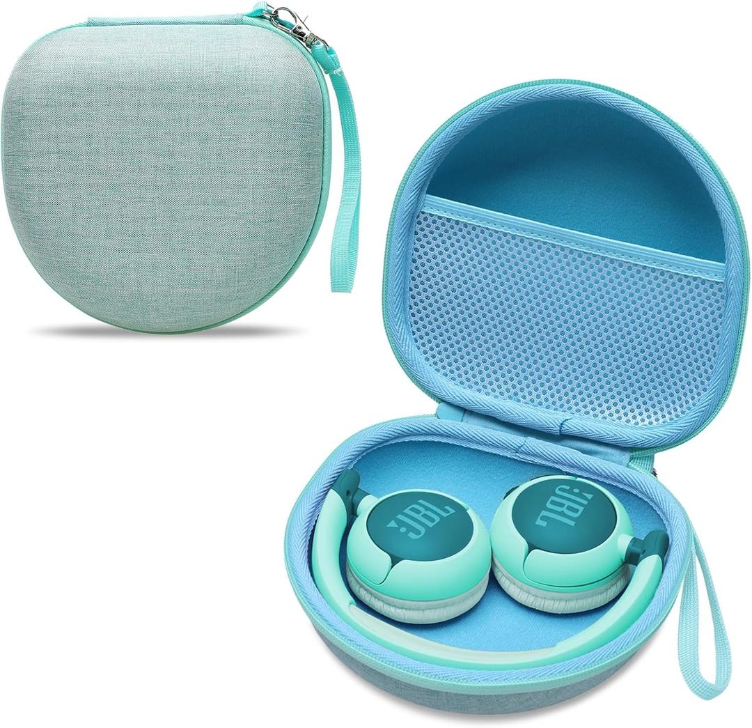 Kids Headphones Case Compatible with JBL Junior 320 / Junior JR 320BT / iClever BTH12 / HS19 / BTH26 / JoySpark-T5 / Candy Bila BH03 / EarFun/IMYB/MIDOLA MD-B01/Noot Kids Headphones, Green (Case Only)