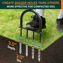 Colwelt Lawn Aerator Tool 38inch, Heavy Duty Grass Spike Aerator for Compacted Soil Aeration, Manual Lawn Air Aerators Tool with,Wide Foot Plate, Rugged Steel Spikes 3.5 in Length, 2/5 in Dia.