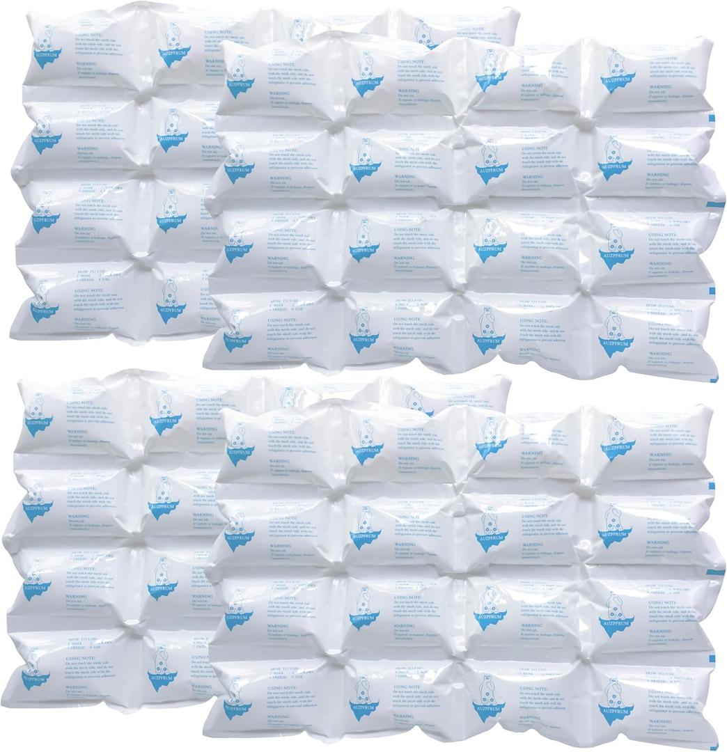 Ice Packs for Shipping & Coolers - Dry Ice Sheets for Transporting Frozen Food - Long Lasting Cold Pack for Lunch Bags (4 Sheets x 16 Cells)