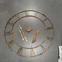 Large Wall Clock for Living Room Decor  40 Inch Knocked-Down (KD) Silent Non-Ticking Modern Farmhouse Wall Clock, Oversized Decorative Metal Roman Numeral Clock, Bronze