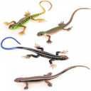 DONGKER 4 PCS Cat Toys, PVC Simulated Lizards Toys for Kittens Adult Cats Over 6 Months Old Halloween Christmas