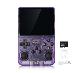 R36S Handheld Arcade Console - Built-in 20,000 Games & 64G, 3.5 Inch IPS Screen, Open Source System, Classic Emulator (Purple+)