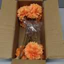 Hollyone Artificial Mums Flowers in Vase Faux Chrysanthemum Silk Flower Potted Plant Fake Plants & Flowers with Pot Floral Arrangements Bouquets Pincushion Spider Mum Flower Home Decor Orange