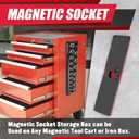 8Pcs Magnetic Socket Organizer Set, 1/2", 1/4" and 3/8" SAE & Metric Deep & Shallow Tools Tray Holder Kit, holds 199pcs Sockets (sockets not included) (8PC 1/2&3/8&1/4)