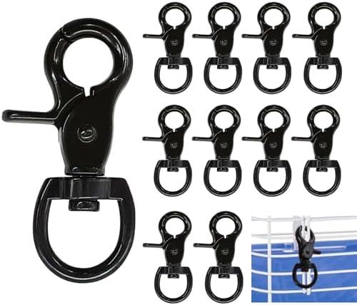 10PCS Trigger Snap Hooks 2.32'' x 0.82'' Zinc Alloy Black Swivel Snap Hooks Heavy Duty Metal Lanyard Clips Hardware for Dog Leash Purse Bag Clips Cages (10)